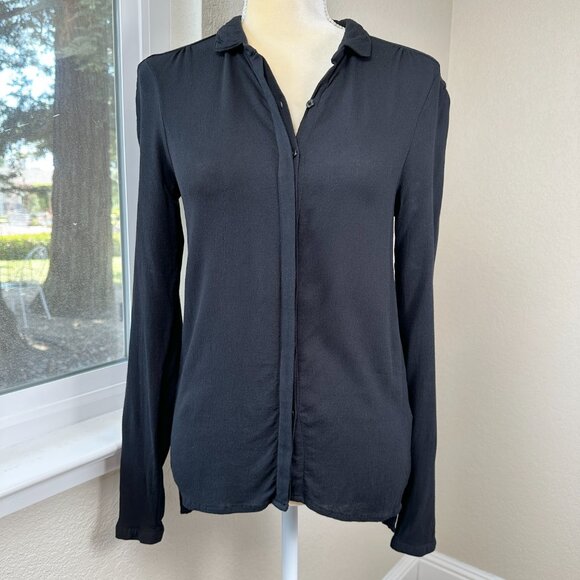 FARM Rio Tops - Farm Rio Blouse Women S Black Long Sleeve Quiet Luxury Minimalism Brazilian Tags